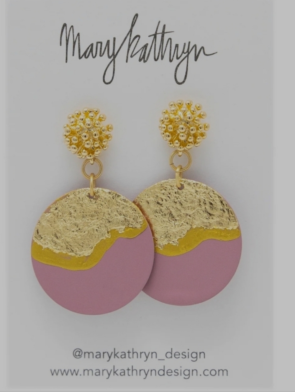 MKD "Lorelei" Disc Earrings in Mauve
